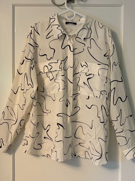 Lafayette 148 New York Tops - Lafayette 148 100% silk abstract print button up blouse size XXL designer luxury